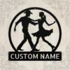 Personalized Couple Line Dancing Metal Sign Country Dance Lovers Personalized couple line dancing metal sign in 16 gauge steel for country dance wall decor, custom name plaque and romantic couple gift art.