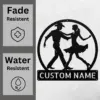 Personalized Couple Line Dancing Sign Country Dance Metal Art Personalized couple line dancing sign in 16 gauge steel for country dance wall decor, custom name plaque and romantic couple gift art.