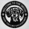Personalized Dachshund Dog Metal Sign Custom Family Welcome Decor Personalized Dachshund dog metal sign in 16 gauge steel for welcome wall decor, custom family name pet lover plaque and home gift art.
