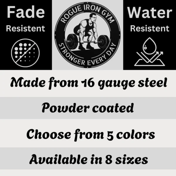 Personalized Deadlift Metal Sign Custom Name Gym Wall Art Personalized deadlift metal sign made from 16 gauge steel. Custom name gym wall art, perfect for home gyms, powerlifters, and fitness gifts.