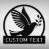 Personalized Dove Bird Metal Sign Custom Decor For Home And Garden Personalized dove bird metal sign in 16 gauge steel for laser-cut wall decor, custom home plaque for bird lovers, memorial and gift art.