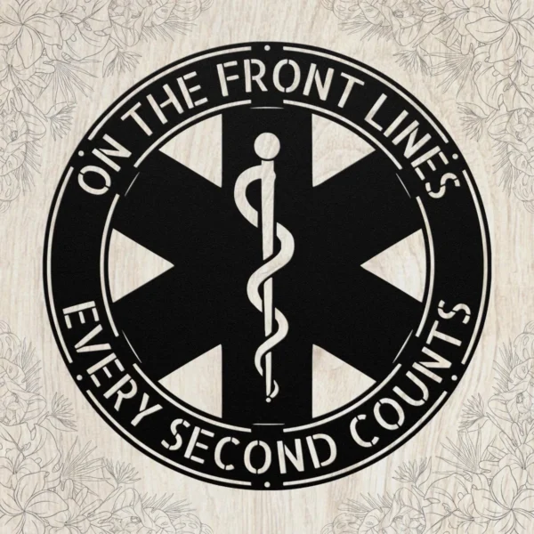 Personalized Emt Metal Art Sign Custom Paramedic Gift Decor Personalized EMT metal wall art sign in 16 gauge steel for paramedic decor, custom emergency medical technician plaque and first responder gift.