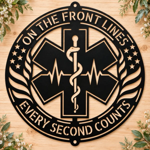 Personalized Emt Metal Art Sign Custom Paramedic Gift Decor Personalized EMT Metal Art Sign in 16 gauge steel for paramedic decor, custom emergency medical technician plaque and first responder gift.