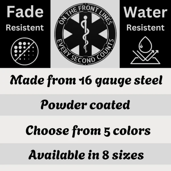 Personalized Emt Metal Art Sign Custom Paramedic Gift Decor Personalized EMT metal wall art sign in 16 gauge steel for paramedic decor, custom emergency medical technician plaque and first responder gift.