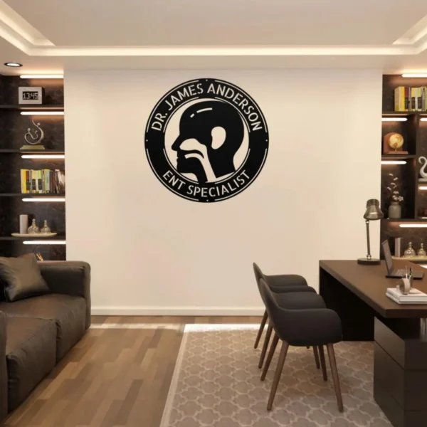 Personalized Ent Metal Art Sign Ear Nose & Throat Doctor Wall Decor Personalized ENT metal art sign in 16 gauge steel for ear, nose and throat doctor office decor, custom clinic wall plaque and medical gift.