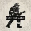 Personalized Firefighter Metal Art Sign Custom Fire Department Decor Personalized firefighter metal art sign in 16 gauge steel for fire department wall decor, custom name plaque for firefighters and hero gift art.