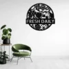 Personalized fruits metal sign in 16 gauge steel for kitchen wall decor, custom tropical plaque for home, café, fruit shop and gift art.