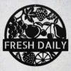 Personalized fruits metal sign in 16 gauge steel for kitchen wall decor, custom tropical plaque for home, café, fruit shop and gift art.