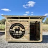 Personalized Goat House Metal Sign Farm Barn Wall Art Decor Personalized goat house metal sign in 16 gauge steel for farm barn wall decor, custom goat farm plaque for outdoor use and rustic gift art.