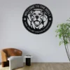 Personalized Golden Retriever metal dog sign in 16 gauge steel for pet wall decor, custom family name plaque for home and dog lover gift art.