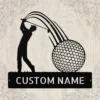 Personalized Golfer Metal Sign Golf Wall Art Decor Personalized golfer metal sign in 16 gauge steel for golf wall decor, custom golfer plaque for man cave, garage, golf lover and gift art.
