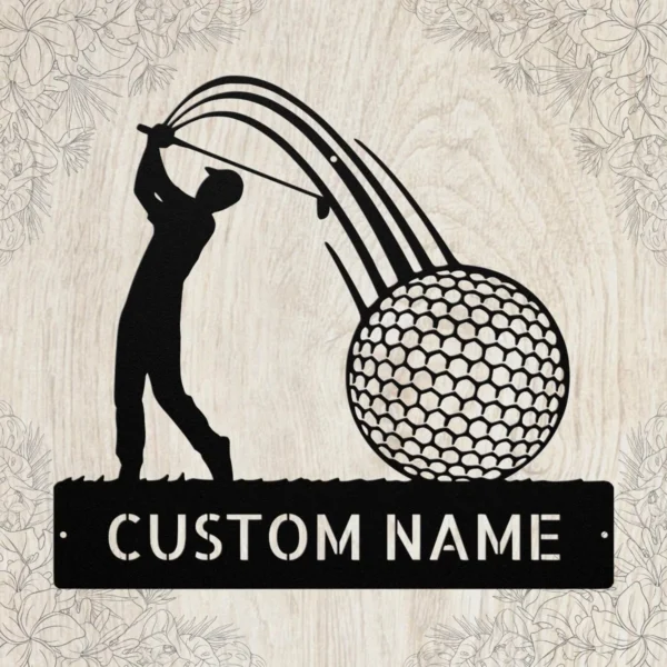 Personalized Golfer Metal Sign Golf Wall Art Decor Personalized golfer metal sign in 16 gauge steel for golf wall decor, custom golfer plaque for man cave, garage, golf lover and gift art.