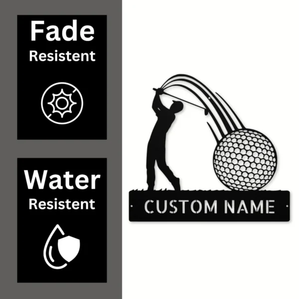Personalized Golfer Metal Sign Golf Wall Art Decor Personalized golfer metal sign in 16 gauge steel for golf wall decor, custom golfer plaque for man cave, garage, golf lover and gift art.