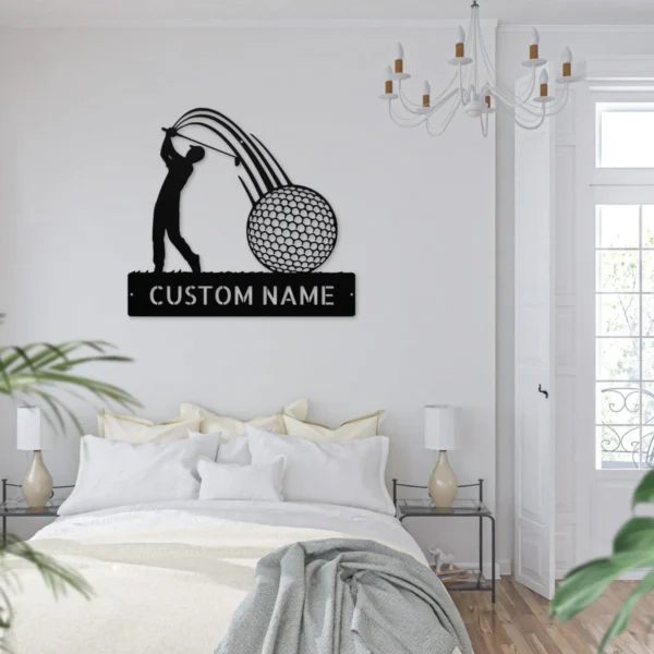 Personalized Golfer Metal Sign Golf Wall Art Decor Personalized golfer metal sign in 16 gauge steel for golf wall decor, custom golfer plaque for man cave, garage, golf lover and gift art.