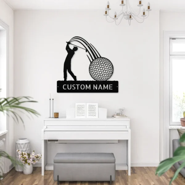 Personalized Golfer Metal Sign Golf Wall Art Decor Personalized golfer metal sign in 16 gauge steel for golf wall decor, custom golfer plaque for man cave, garage, golf lover and gift art.