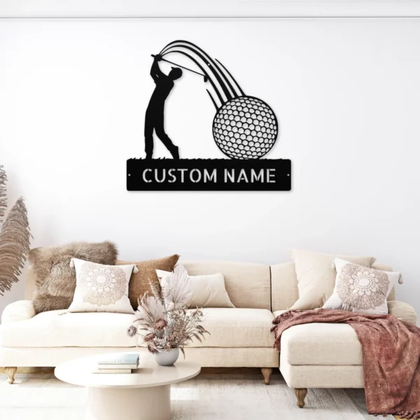 Personalized Golfer Metal Sign Golf Wall Art Decor Personalized golfer metal sign in 16 gauge steel for golf wall decor, custom golfer plaque for man cave, garage, golf lover and gift art.