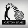 Personalized Golfer Metal Sign Golf Wall Art Decor Personalized golfer metal sign in 16 gauge steel for golf wall decor, custom golfer plaque for man cave, garage, golf lover and gift art.