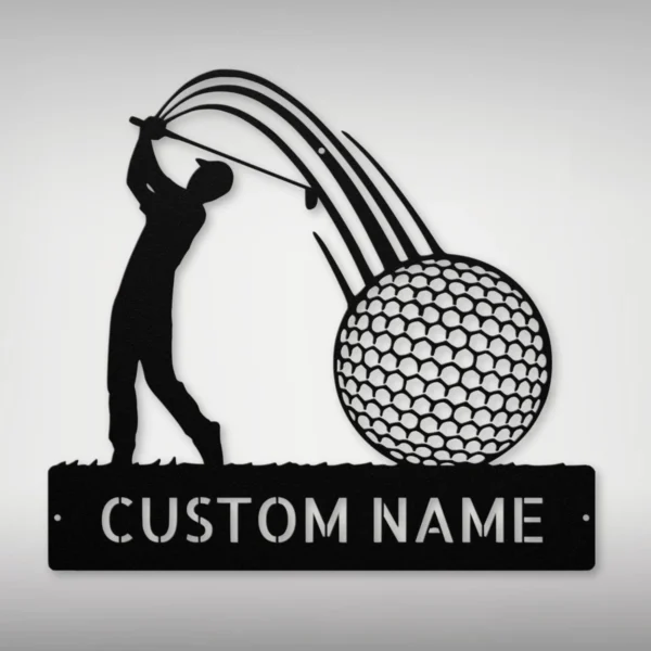 Personalized Golfer Metal Sign Golf Wall Art Decor Personalized golfer metal sign in 16 gauge steel for golf wall decor, custom golfer plaque for man cave, garage, golf lover and gift art.