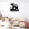 Personalized Grizzly Bear Metal Sign Wildlife Wall Art Decor Personalized grizzly bear metal sign in 16 gauge steel for wildlife wall decor, custom cabin plaque for bear lovers, rustic home and gift art.