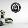 Personalized Gysgt Chevrons Metal Sign Custom Marine Corps Military Wall Decor Personalized GySgt chevrons metal sign in 16 gauge steel for Marine Corps wall decor, custom rank plaque and veteran military gift.