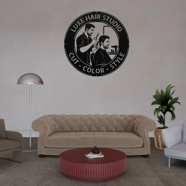 Personalized Hair Dresser Metal Sign Custom Barber Shop Art Decor Personalized hair dresser metal sign in 16 gauge steel for barber shop wall decor, custom salon plaque for stylists, studio and gift art.