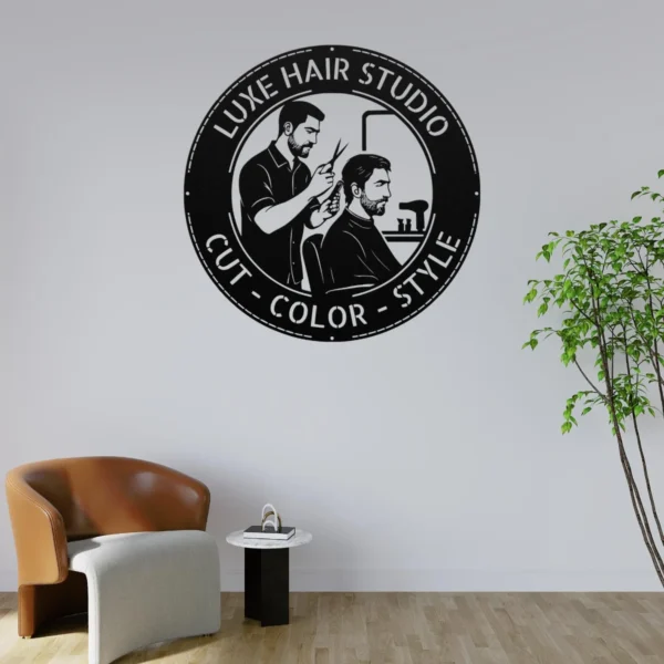 Personalized Hair Dresser Metal Sign Custom Barber Shop Art Decor Personalized hair dresser metal sign in 16 gauge steel for barber shop wall decor, custom salon plaque for stylists, studio and gift art.