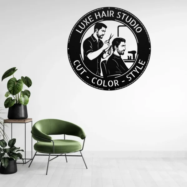 Personalized Hair Dresser Metal Sign Custom Barber Shop Art Decor Personalized hair dresser metal sign in 16 gauge steel for barber shop wall decor, custom salon plaque for stylists, studio and gift art.