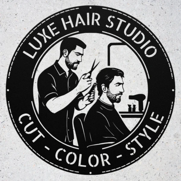 Personalized Hair Dresser Metal Sign Custom Barber Shop Art Decor Personalized hair dresser metal sign in 16 gauge steel for barber shop wall decor, custom salon plaque for stylists, studio and gift art.