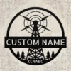 Personalized Ham Radio Metal Art Sign Custom Call Sign Wall Decor Personalized ham radio metal sign in 16 gauge steel with custom call sign for amateur radio shack wall decor and operator gift plaque.