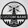 Personalized Ham Radio Metal Art Sign Custom Call Sign Wall Decor Personalized ham radio metal sign in 16 gauge steel with custom call sign for amateur radio shack wall decor and operator gift plaque.