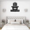 Personalized Hamsa Hand metal sign in 16 gauge steel for spiritual wall decor, Hand of Fatima home plaque for protection, housewarming gift art.