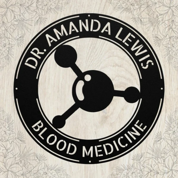 Personalized Hematology Metal Art Sign Blood Doctor Wall Decor Personalized hematology metal art sign in 16 gauge steel for blood doctor office decor, custom lab wall plaque and medical professional gift.