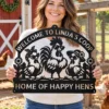 Personalized Hens Metal Art Sign Chicken Coop Decor Personalized hens metal art sign in 16 gauge steel for chicken coop wall decor, custom farm name plaque for rustic home and country gift art.