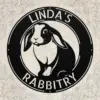 Personalized Holland Lop Rabbit Sign Custom Bunny Metal Art Personalized Holland Lop Rabbit Sign in 16 gauge steel for bunny wall decor, custom rabbit name plaque for rabbitry, pet lover gift art.