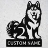 Personalized Husky Dog Metal Sign Custom Pet Wall Decor Personalized husky dog metal art sign in 16 gauge steel for pet wall decor, custom dog name plaque and home gift for husky lovers.