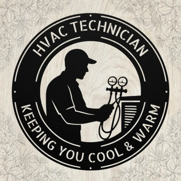 Personalized Hvac Technician Metal Sign Custom Heating & Cooling Wall Decor Personalized HVAC technician metal sign in 16 gauge steel for heating and cooling service wall decor, custom repair shop plaque and trade gift.