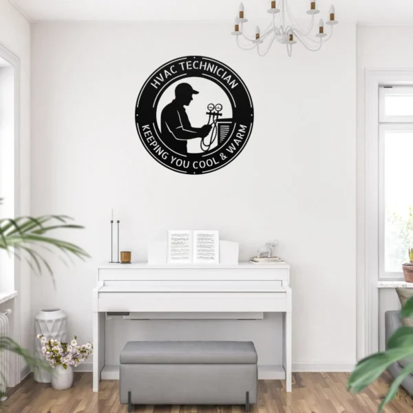 Personalized Hvac Technician Metal Sign Custom Heating & Cooling Wall Decor Personalized HVAC technician metal sign in 16 gauge steel for heating and cooling service wall decor, custom repair shop plaque and trade gift.