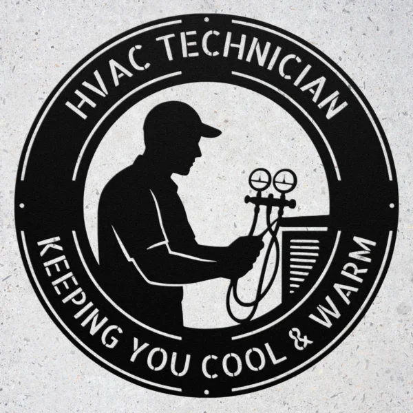 Personalized Hvac Technician Metal Sign Custom Heating & Cooling Wall Decor Personalized HVAC technician metal sign in 16 gauge steel for heating and cooling service wall decor, custom repair shop plaque and trade gift.