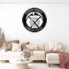 Personalized ice climbing metal sign in 16 gauge steel for mountaineer wall decor, custom climber plaque for cabin, gym and adventure gift art.