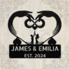 Personalized Infinite Love Metal Sign Romantic Wall Art For Couples Personalized infinite love metal sign in 16 gauge steel for romantic wall decor, custom couple name plaque and wedding or anniversary gift art.