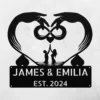 Personalized Infinite Love Metal Sign Romantic Wall Art For Couples Personalized infinite love metal sign in 16 gauge steel for romantic wall decor, custom couple name plaque and wedding or anniversary gift art.