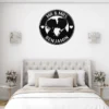 Personalized Kissing Couple Metal Sign Romantic Art Decor Personalized kissing couple metal sign in 16 gauge steel for romantic wall decor, custom couple plaque for wedding, anniversary and gift art.
