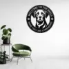 Personalized Labrador Retriever Dog Sign Custom Family Name Metal Decor Personalized Labrador Retriever Dog Sign in 16 gauge steel for pet wall decor, custom family name plaque for home and dog lover gift art.