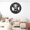 Personalized Labrador Retriever Metal Dog Sign Custom Family Name Decor Personalized Labrador Retriever metal dog sign in 16 gauge steel for pet wall decor, custom family name plaque for home and dog lover gift art.