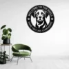 Personalized Labrador Retriever Metal Dog Sign Custom Family Name Decor Personalized Labrador Retriever metal dog sign in 16 gauge steel for pet wall decor, custom family name plaque for home and dog lover gift art.