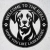 Personalized Labrador Retriever Metal Dog Sign Custom Family Name Decor Personalized Labrador Retriever metal dog sign in 16 gauge steel for pet wall decor, custom family name plaque for home and dog lover gift art.