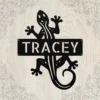 Personalized Lizard Metal Sign Reptile Wall Decor Personalized lizard metal sign in 16 gauge steel for reptile wall decor, custom animal plaque for home, garden, terrarium room and gift art.