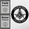 Personalized Masonic Symbol Metal Sign Freemason Wall Art Personalized Masonic symbol metal sign in 16 gauge steel for Freemason wall decor, custom lodge plaque and symbolic gift for members.
