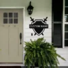 Personalized Medieval Shield Metal Art Sign Knight Family Crest Decor Personalized medieval shield metal wall sign in 16 gauge steel for knight family crest decor, custom castle wall art plaque and gift.