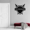 Personalized Medieval Shield Metal Sign Knight Family Decor Personalized medieval shield metal sign in 16 gauge steel for knight family crest decor, custom castle wall art plaque and gift.